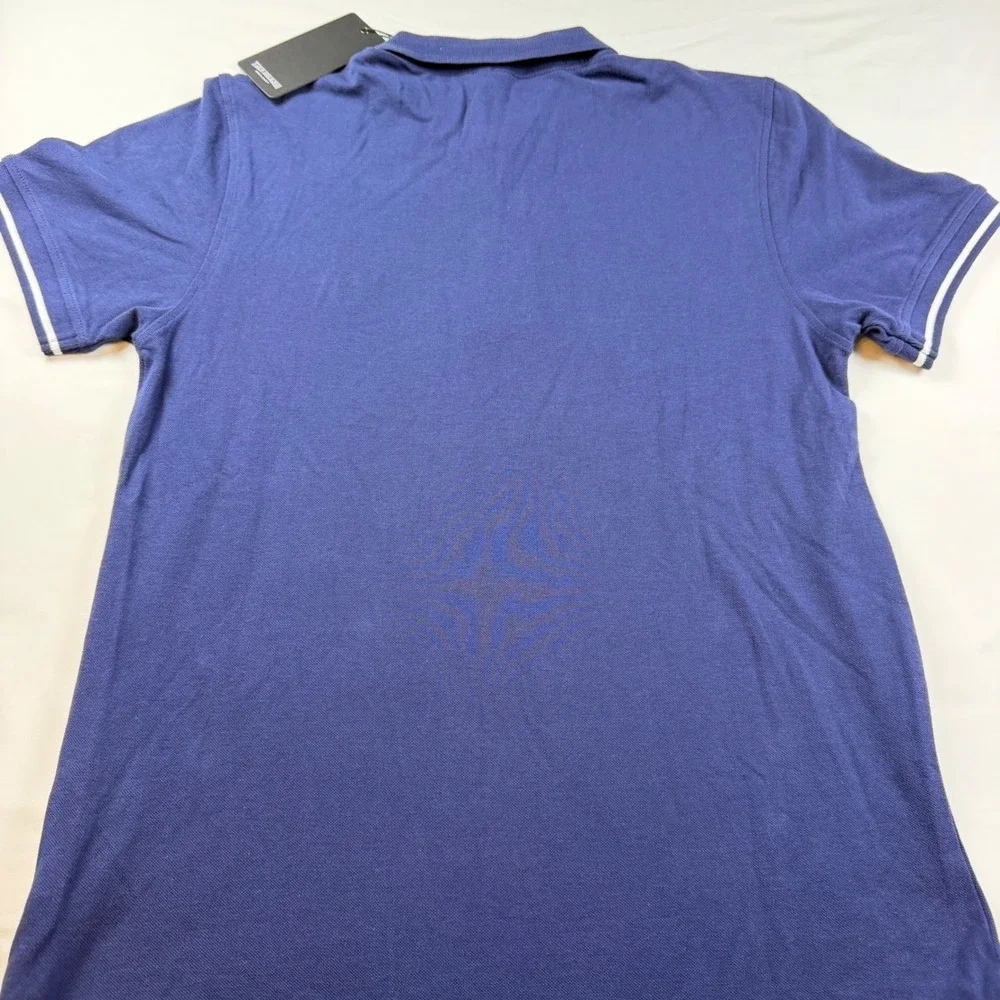 True Religion Polo Shirt Mens M Blue Branded Collar SS Polo Style 106602 NWT